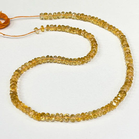 4.5–5mm Faceted Rondelle Citrine 14 inch 127 pcs/strand
