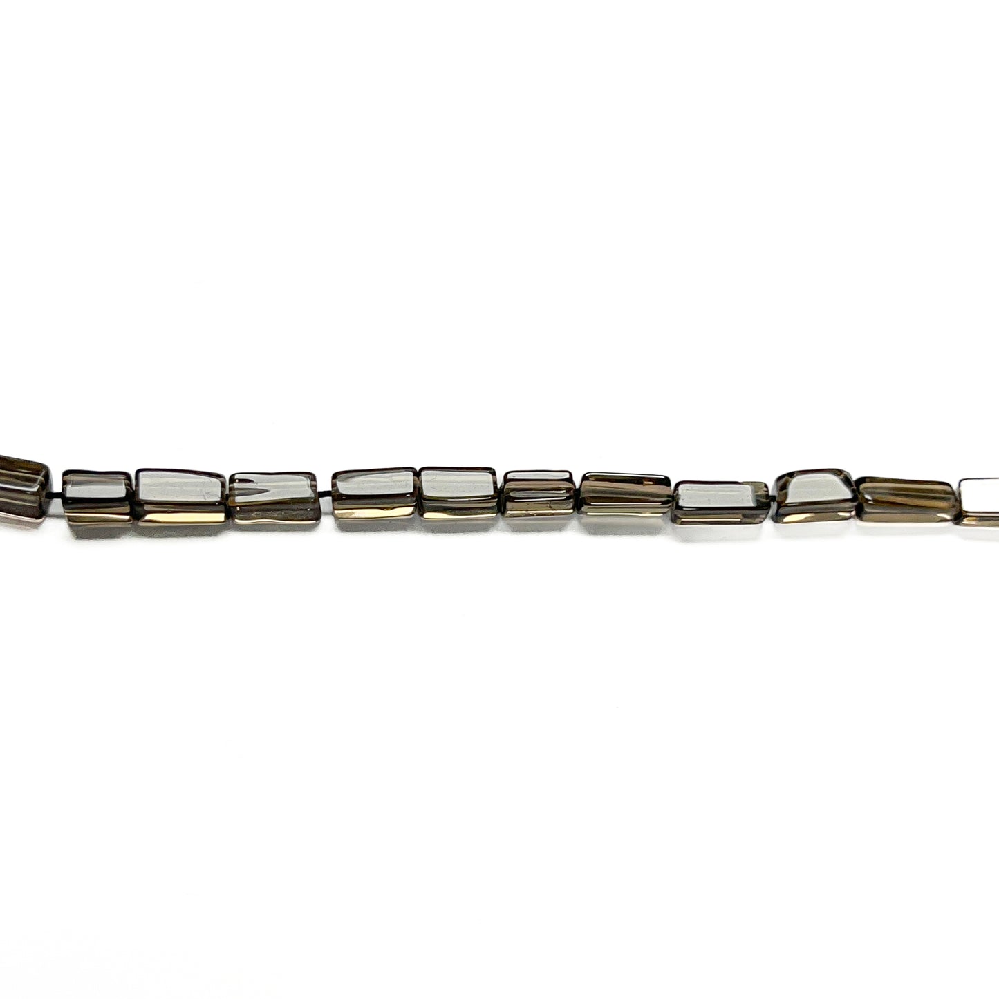 4.5–5mm x 6.5–10mm Smoky Square Quartz 14 inch ~47 pcs/strand