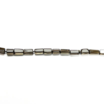 4.5–5mm x 6.5–10mm Smoky Square Quartz 14 inch ~47 pcs/strand