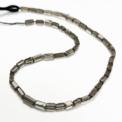 4.5–5mm x 6.5–10mm Smoky Square Quartz 14 inch ~47 pcs/strand