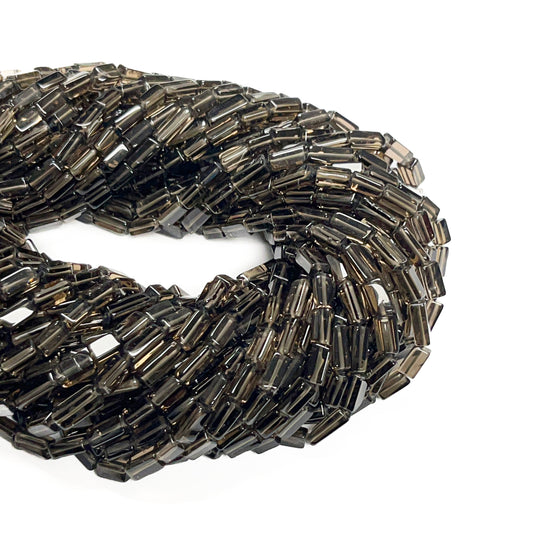 3.5–4mm x 4–9mm Smoky Square Quartz 14 inch ~47 pcs/strand