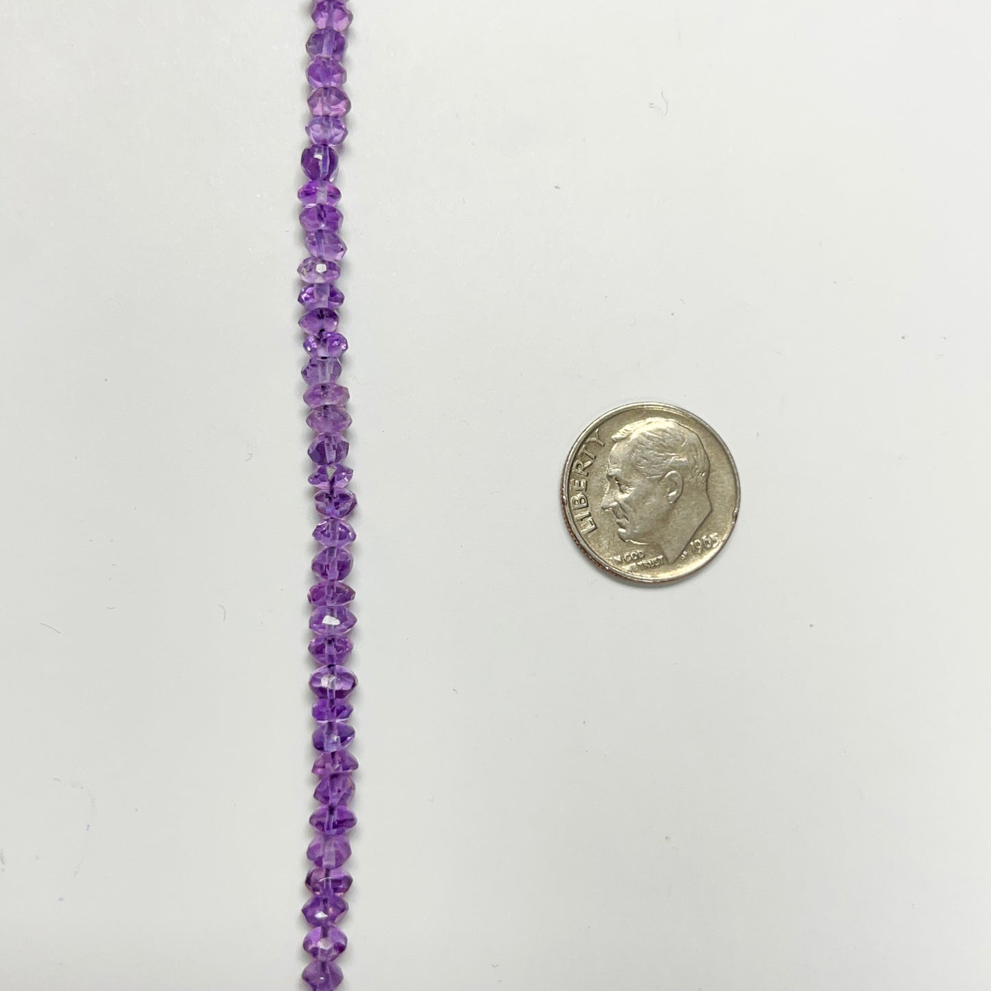 3.5–4mm Faceted Rondelle Amethyst 14 inch 135 pcs/strand