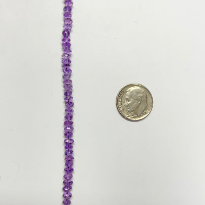 3.5–4mm Faceted Rondelle Amethyst 14 inch 135 pcs/strand