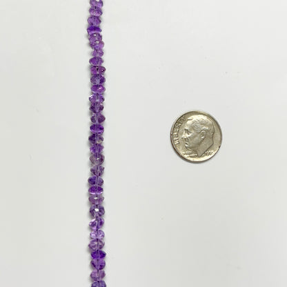 4.5–5mm Faceted Rondelle Amethyst 14 inch 113 pcs/strand
