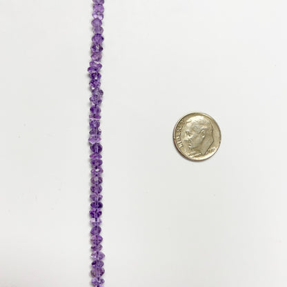 4–4.5mm Faceted Rondelle Amethyst 14 inch 134 pcs/strand
