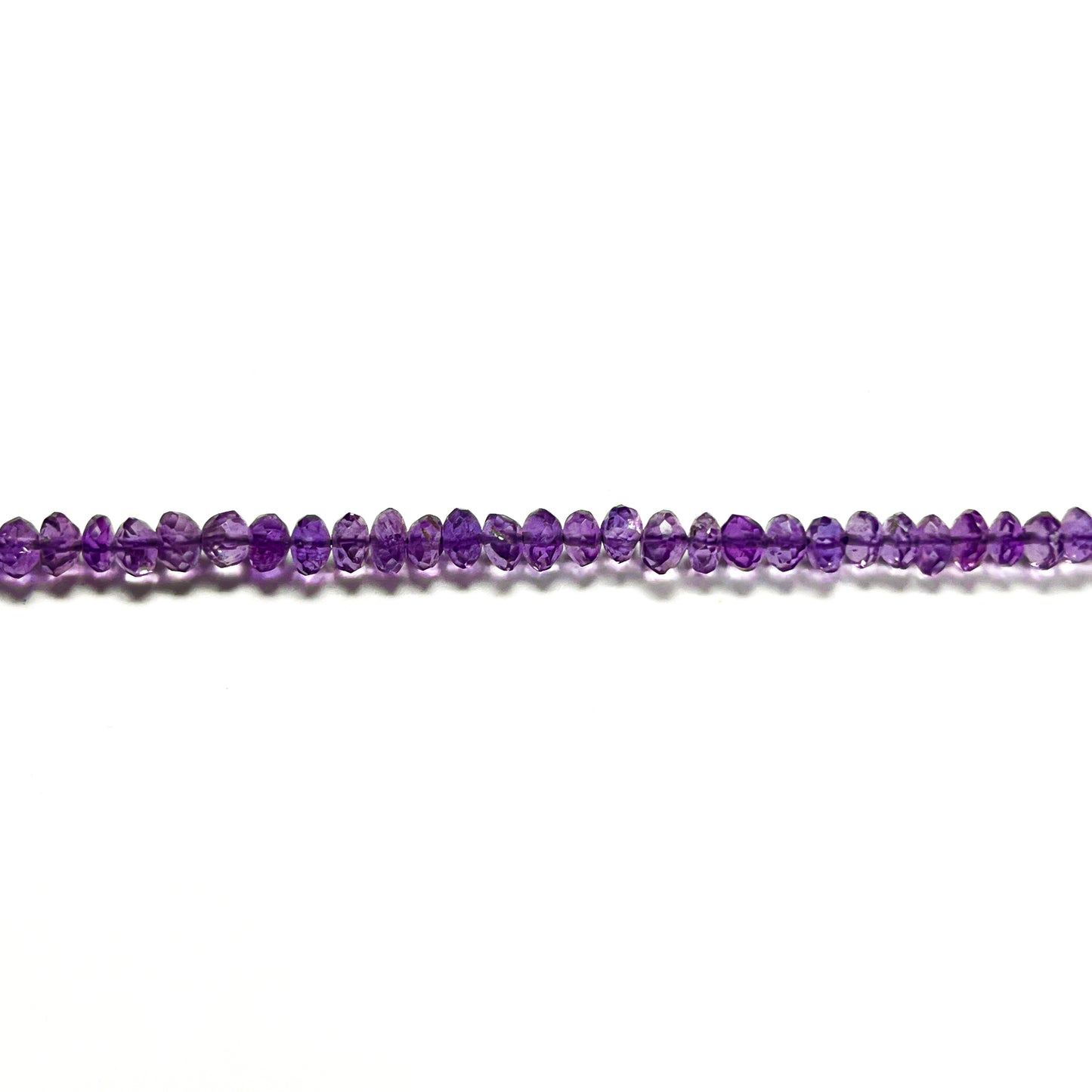3.5–4mm Faceted Rondelle Amethyst 14 inch 135 pcs/strand