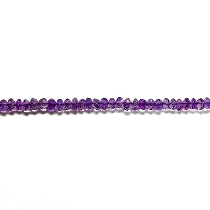 3.5–4mm Faceted Rondelle Amethyst 14 inch 135 pcs/strand