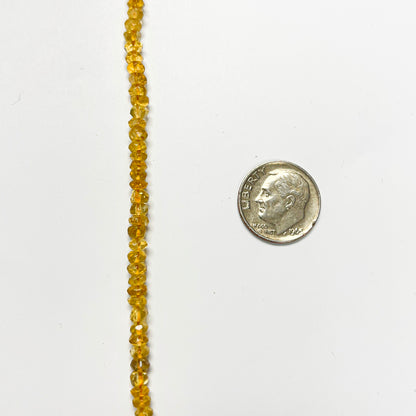 4–4.4mm Faceted Rondelle Citrine 14.5 inch 154 pcs/strand