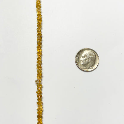 3.5–4mm Faceted Rondelle Citrine 14 inch 158 pcs/strand