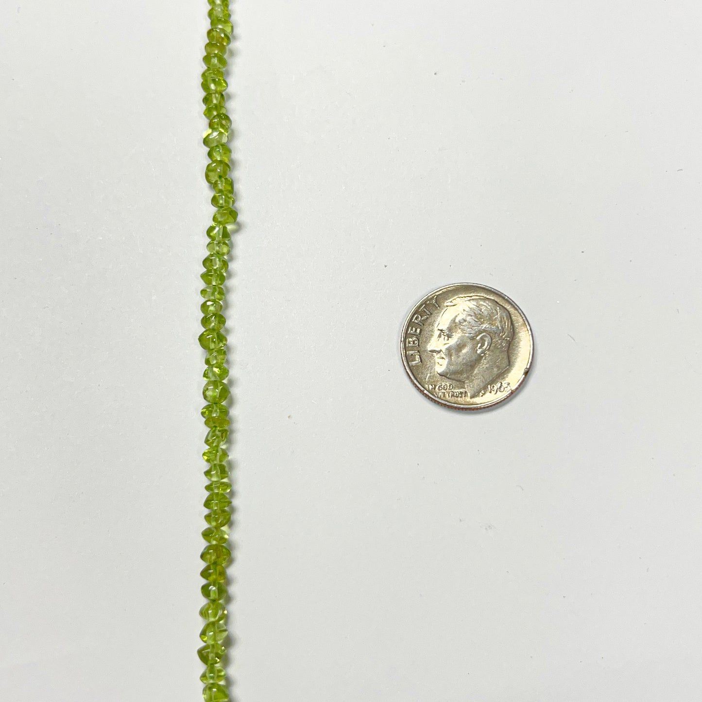 3–3.5mm Plain Rondelle Peridot 14.5 inch 166 pcs/strand