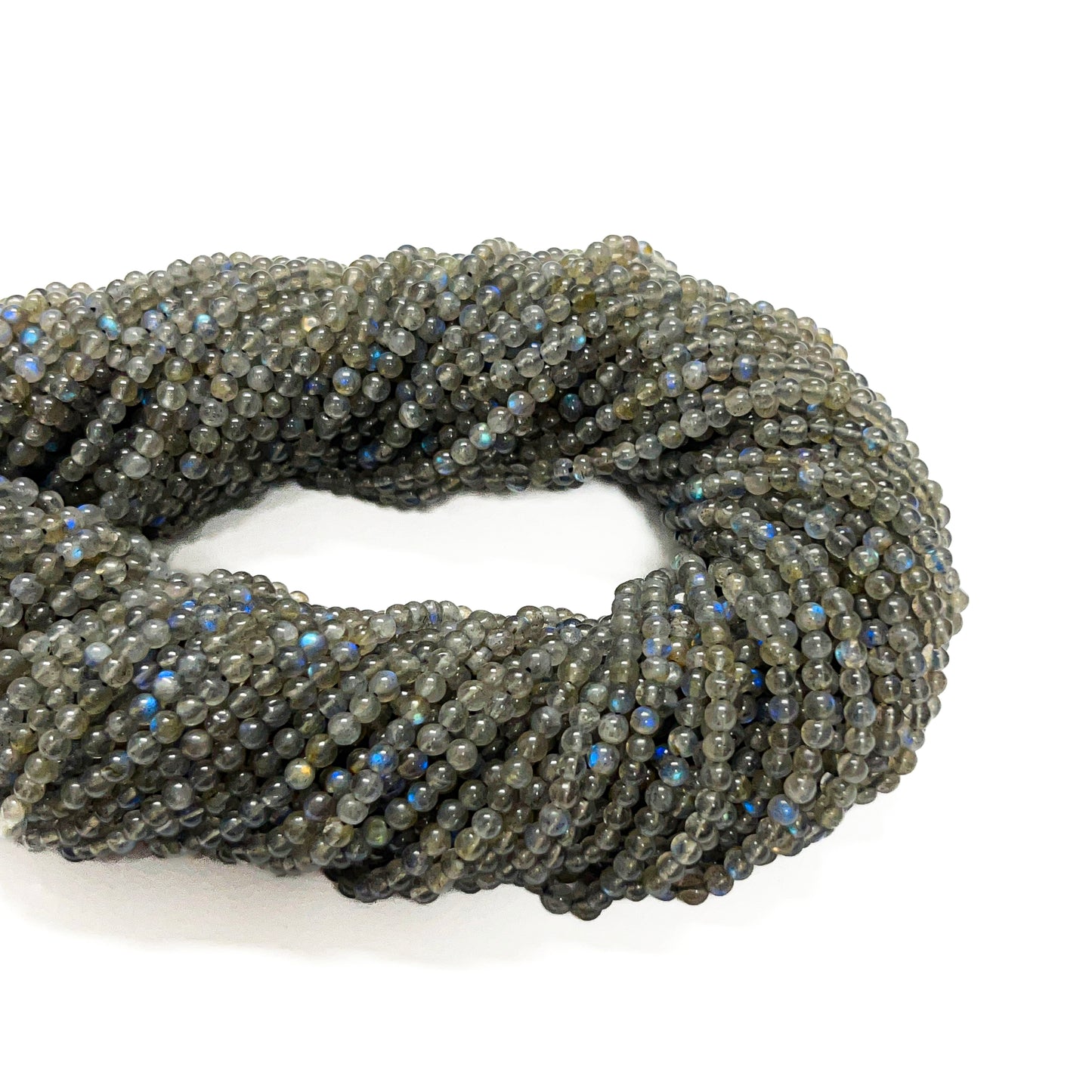 3–3.4mm Round Labradorite 15 inch 139 pcs/strand