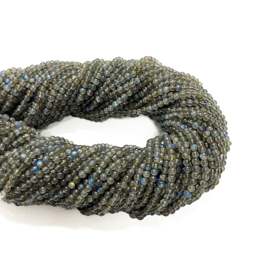 3–3.4mm Round Labradorite 15 inch 139 pcs/strand
