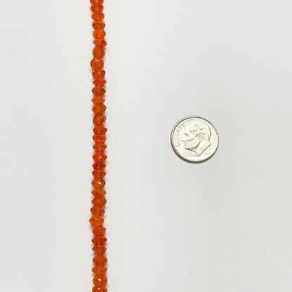 5–5.5mm Faceted Rondelle Carnelian 14 inch 107 pcs/strand
