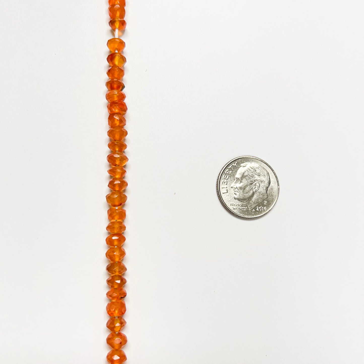 4.5–5mm Faceted Rondelle Carnelian 14 inch 107 pcs/strand