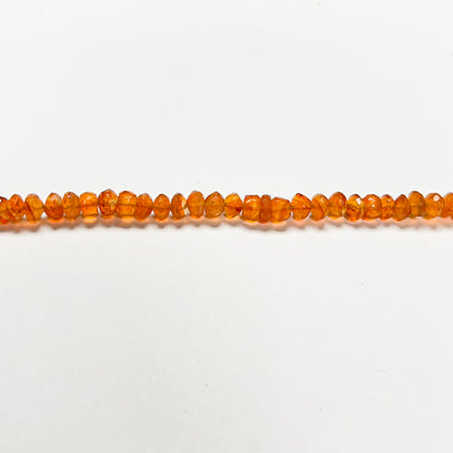 3–3.5mm Faceted Rondelle Carnelian 14.5 inch 165 pcs/strand