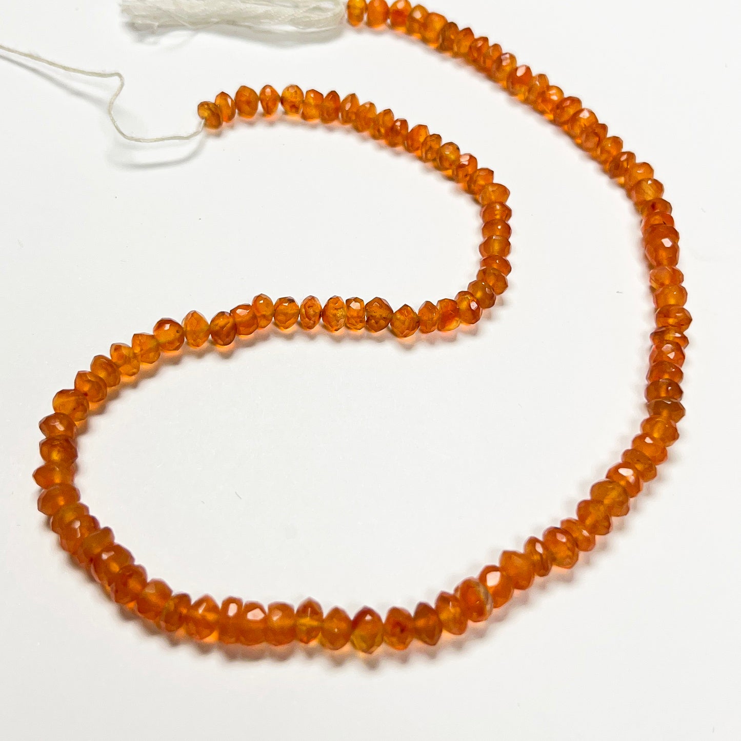 3–3.5mm Faceted Rondelle Carnelian 14.5 inch 165 pcs/strand