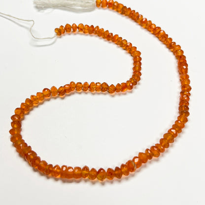 3–3.5mm Faceted Rondelle Carnelian 14.5 inch 165 pcs/strand