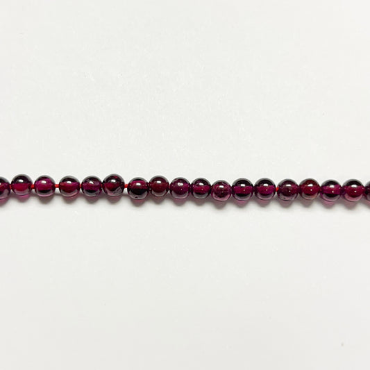 4mm Smooth Round Garnet 14 inch ~91 pcs/strand
