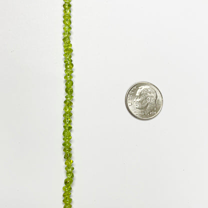 4–4.5mm Plain Rondelle Peridot 14 inch 130 pcs/strand