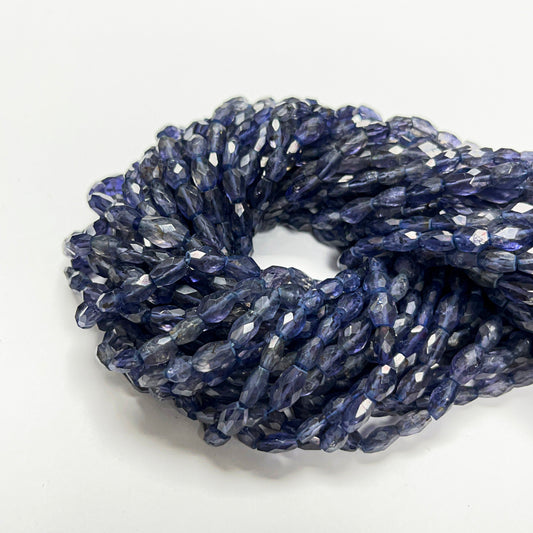 8–11mm x 6.5–7.5mm Faceted Oval Iolite 14 inch ~38 pcs/strand
