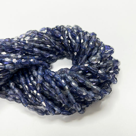 8–11mm x 6.5–7.5mm Faceted Oval Iolite 14 inch ~38 pcs/strand