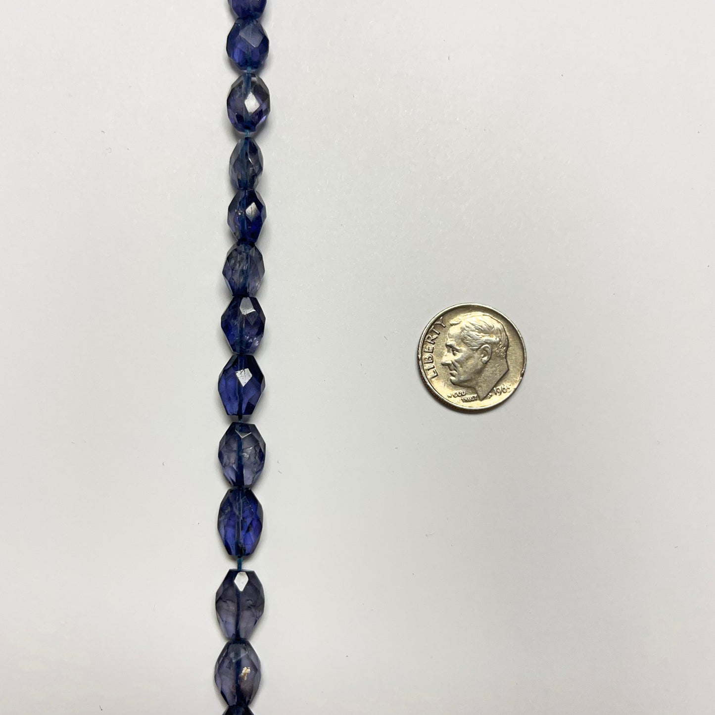 8–11mm x 6.5–7.5mm Faceted Oval Iolite 14 inch ~38 pcs/strand