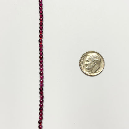 3mm Smooth Round Garnet 14 inch 127 pcs/strand