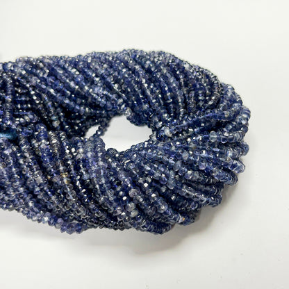 3–3.5mm Faceted Rondelle Iolite 14.5 inch ~130 pcs/strand