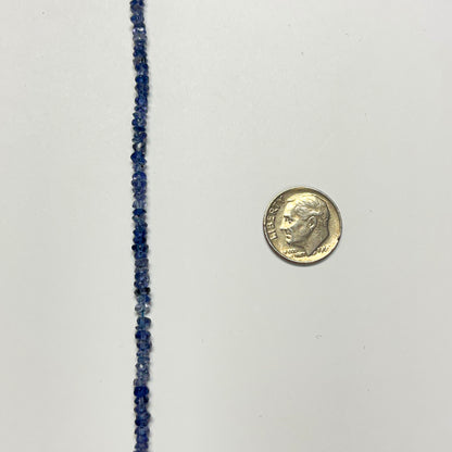 3–3.5mm Faceted Rondelle Iolite 14.5 inch ~130 pcs/strand