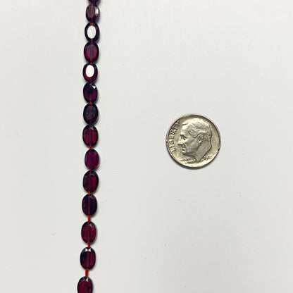 6–6.5mm x 4–4.5mm Faceted Flat Oval Garnet 14 inch ~54 pcs/strand