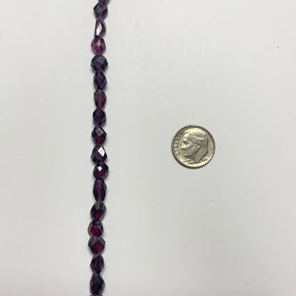 8–11mm x 6–7.5mm Faceted Oval Garnet 17 inch ~57 pcs/strand