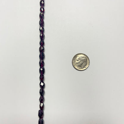 7–7.5mm x 5–5.5mm Faceted Oval Garnet 14 inch ~56 pcs/strand