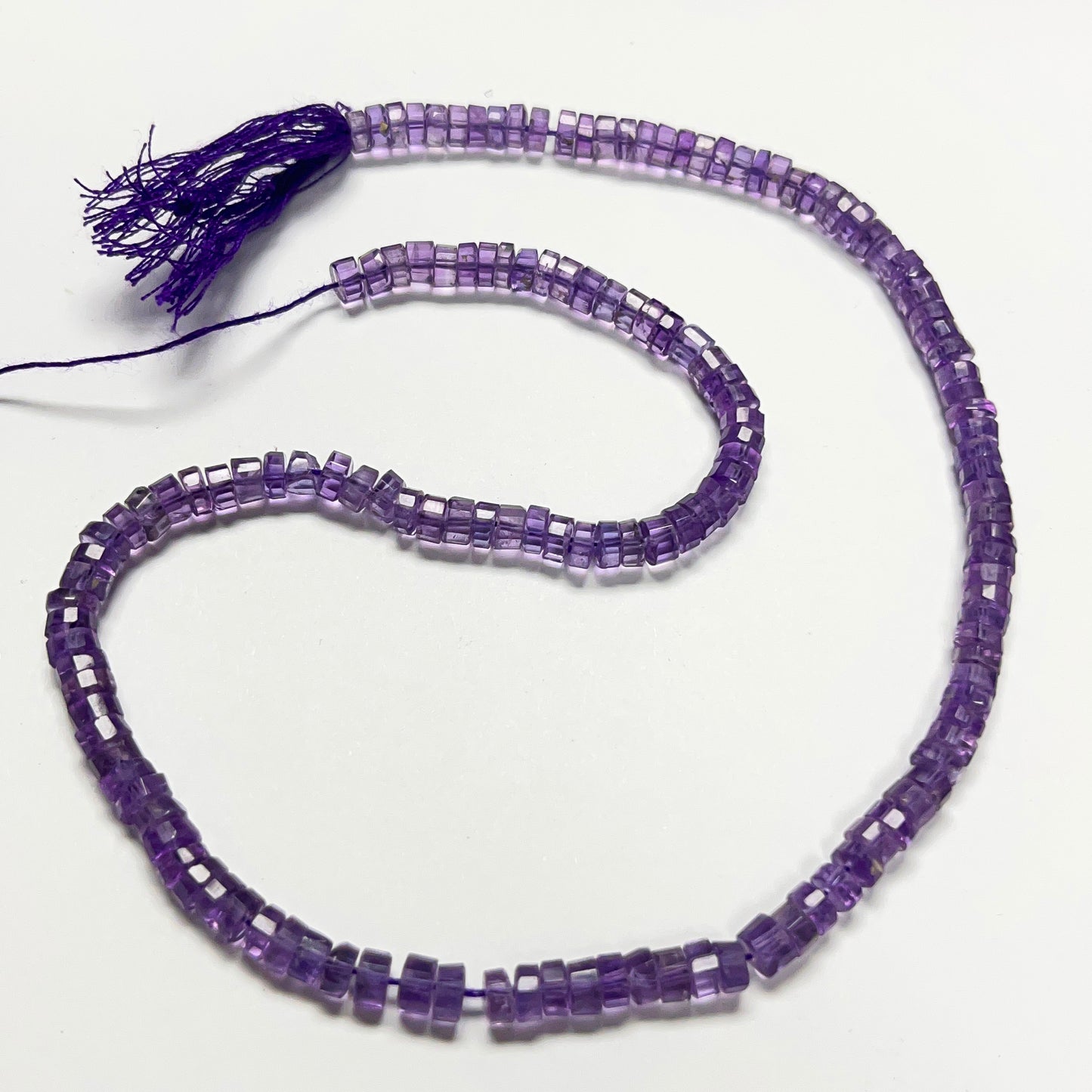 2–3.5mm x 4–5mm Faceted Amethyst Tires 14.5 inch ~143 pcs/strand