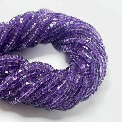 2–3.5mm x 4–5mm Faceted Amethyst Tires 14.5 inch ~143 pcs/strand