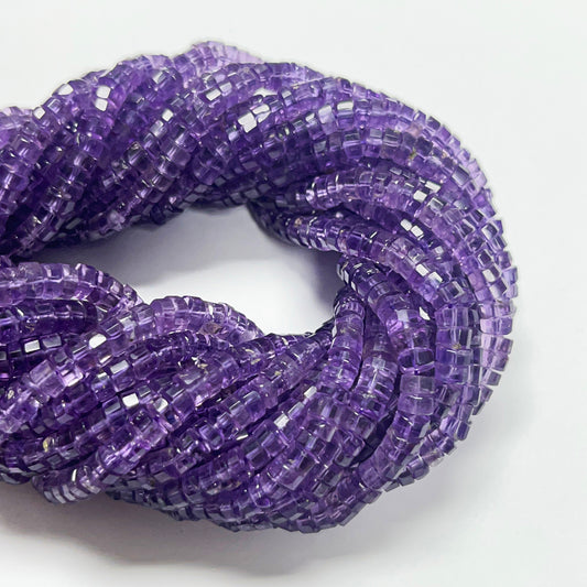 2–3.5mm x 4–5mm Faceted Amethyst Tires 14.5 inch ~143 pcs/strand