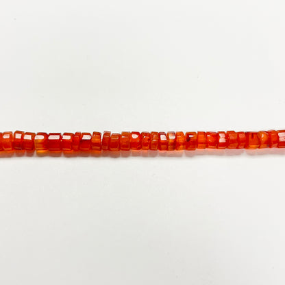 1.5–3mm x 4.5–5mm Faceted Carnelian Tires 14 inch ~128 pcs/strand