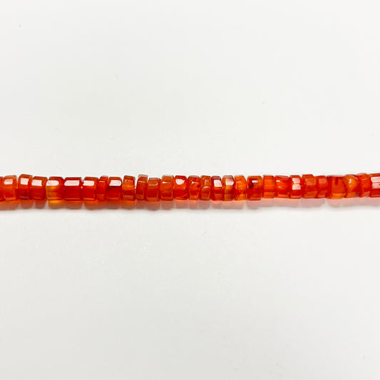 1.5–3mm x 4.5–5mm Faceted Carnelian Tires 14 inch ~128 pcs/strand