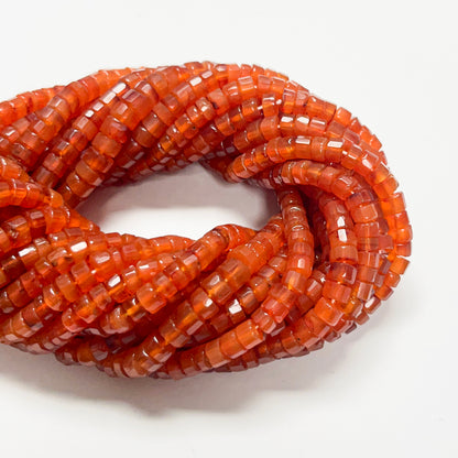 1.5–3mm x 4–4.4mm Faceted Carnelian Tires 15 inch ~65 pcs/strand