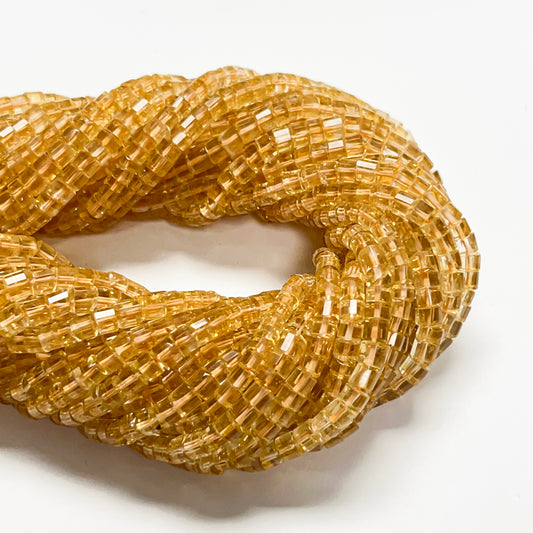 2–3mm x 3.5–4mm Faceted Citrine Tires 14 inch ~128 pcs/strand