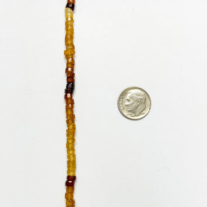 2–3mm x 4.5–5mm Faceted Hessonite Tires 14 inch ~135 pcs/strand