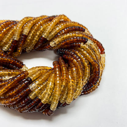 2.5–3.5mm x 5mm Smooth Hessonite Tires 14 inch ~134 pcs/strand