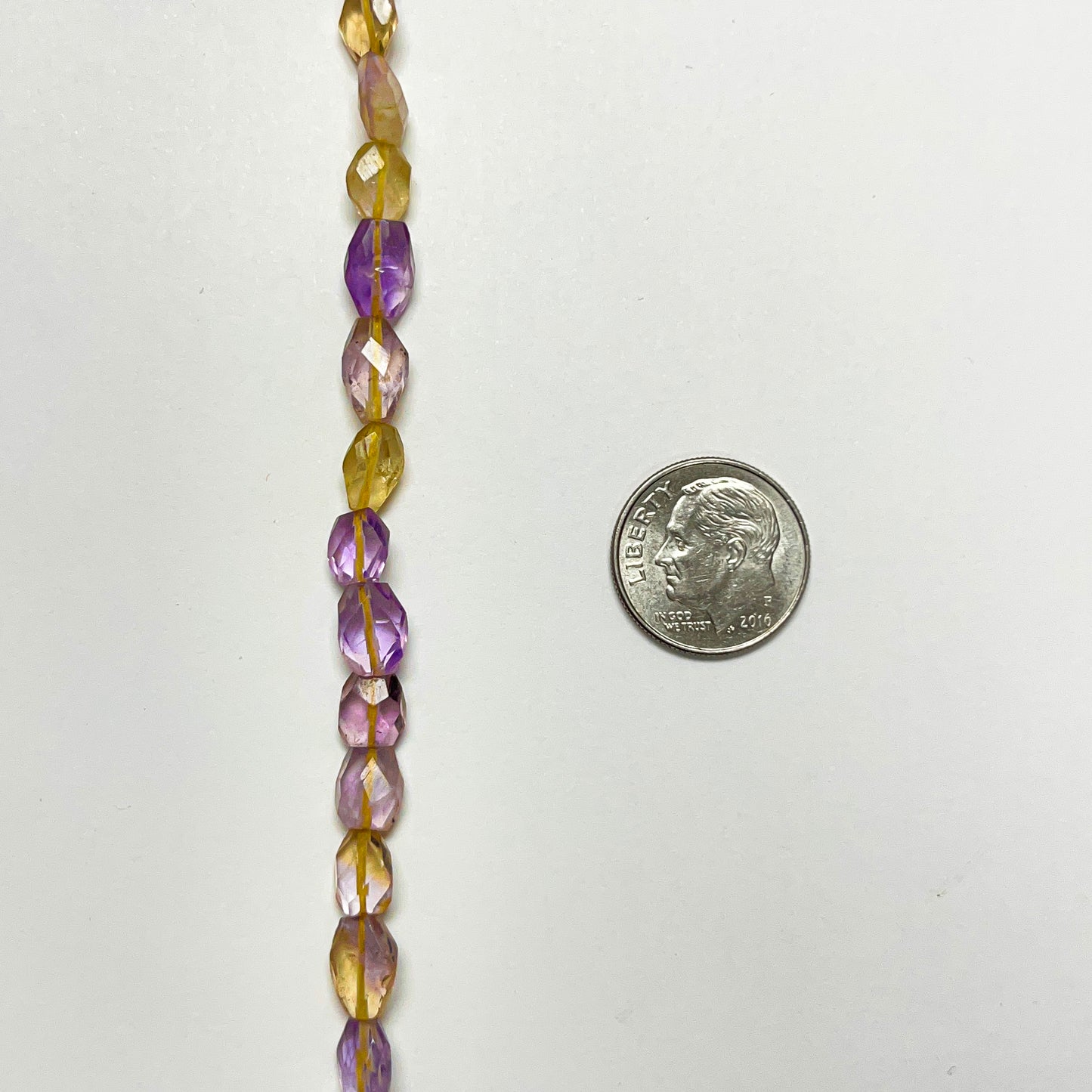 9–11mm x 6–9mm Faceted Oval Ametrine 14 inch ~47 pcs/strand