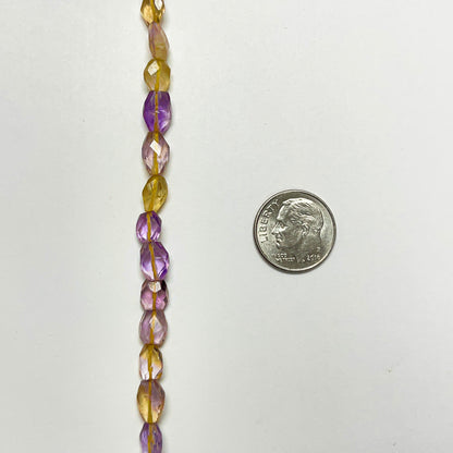 9–11mm x 6–9mm Faceted Oval Ametrine 14 inch ~47 pcs/strand