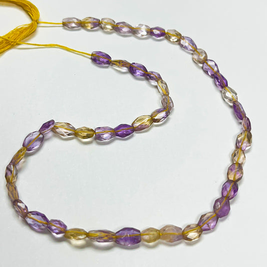 9–11mm x 6–9mm Faceted Oval Ametrine 14 inch ~47 pcs/strand