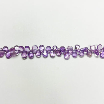 7–10mm x 6mm Plain Flat Amethyst Drops 15 inch 96 pcs/strand