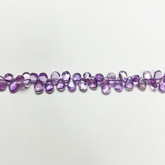 7–10mm x 6mm Plain Flat Amethyst Drops 15 inch 96 pcs/strand
