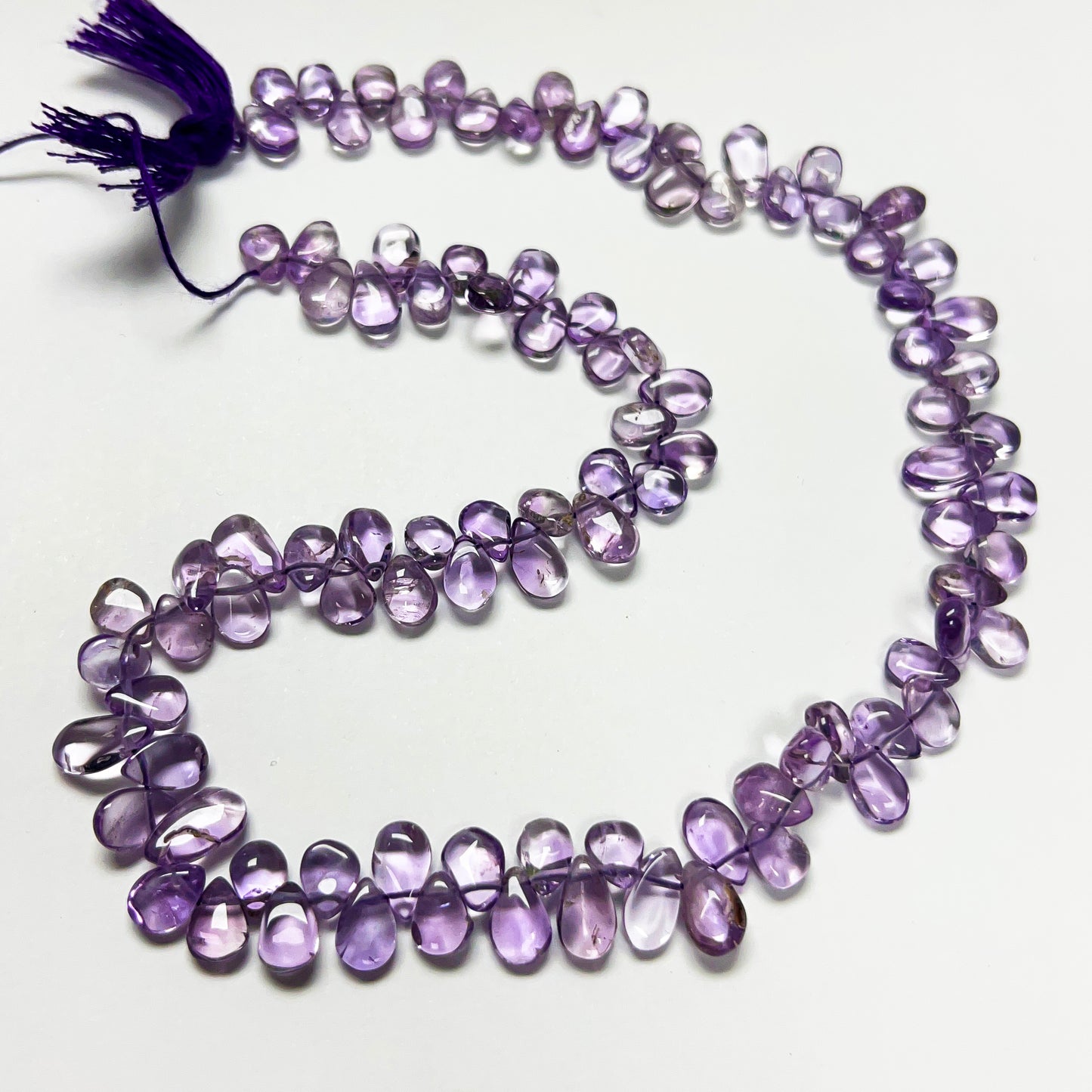 7–9mm x 5mm Plain Flat Amethyst Drops 14 inch 100 pcs/strand