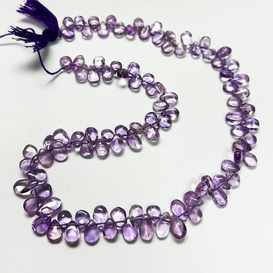 7–9mm x 5mm Plain Flat Amethyst Drops 14 inch 100 pcs/strand