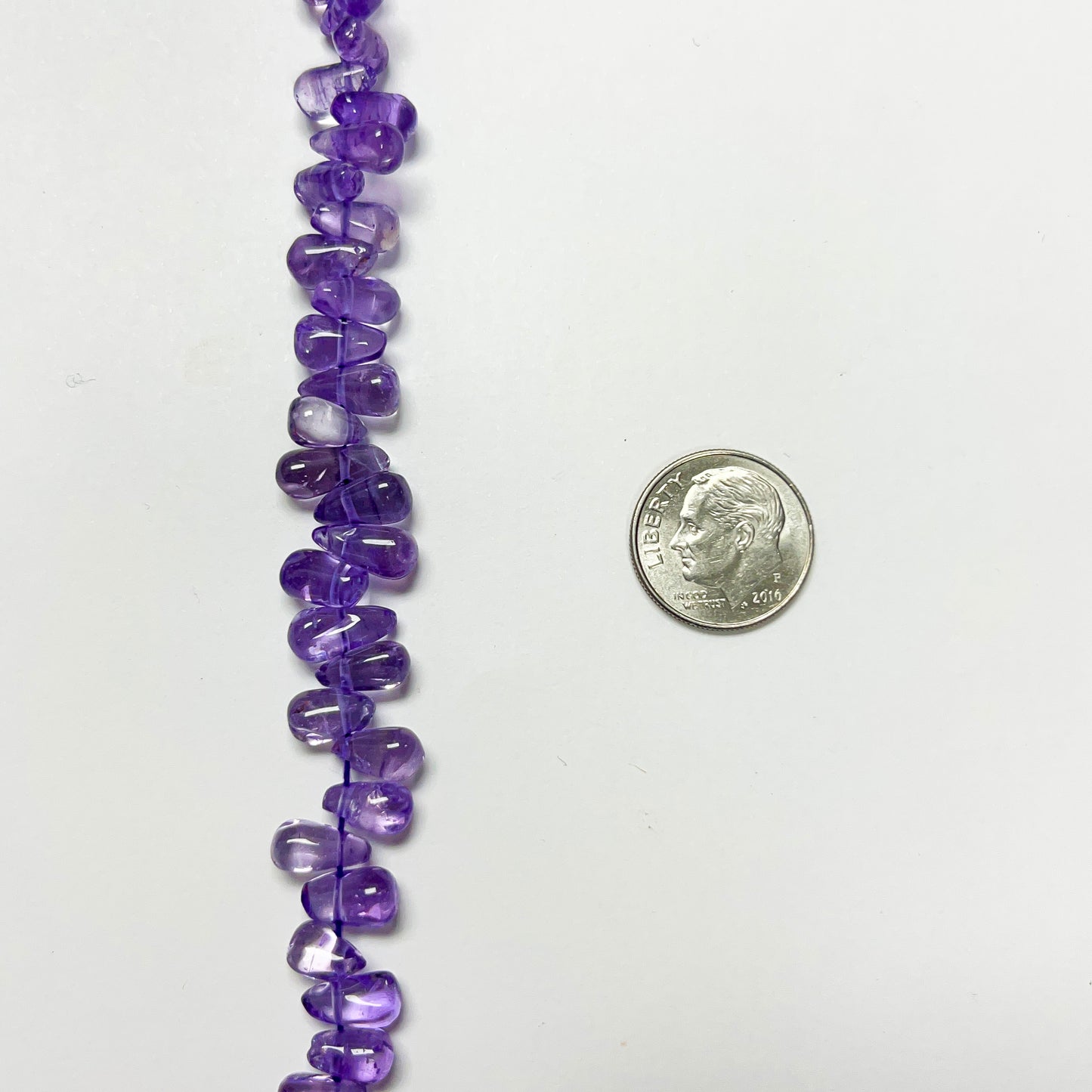 8–11mm x 5mm Plain Amethyst Drops 14 inch 100 pcs/strand