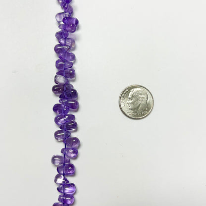 8–11mm x 5mm Plain Amethyst Drops 14 inch 100 pcs/strand